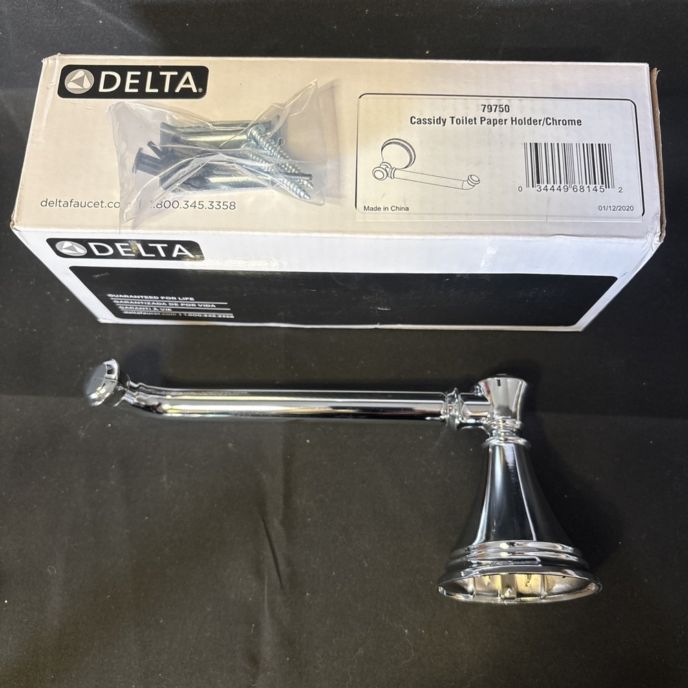 Delta Cassidy 79750-CZ Single Post Toilet Paper Holder in Chrome